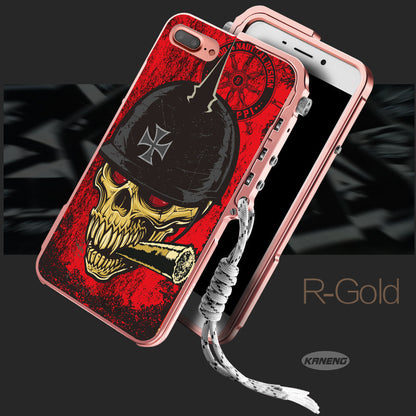 KANENG Mechanical Arm Trigger Aluminum Metal Bumper Skull PC Back Case Cover