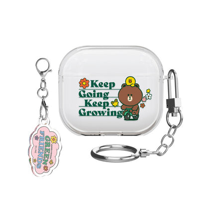 Line Friends Go Green Clear Slim Apple AirPods Case Cover