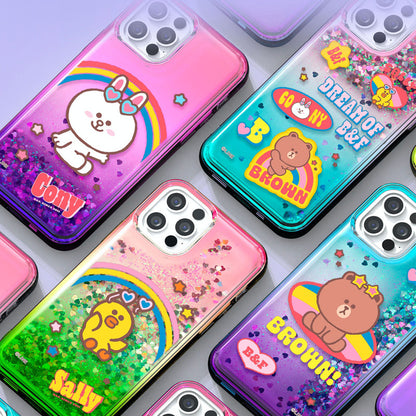 Line Friends Rainbow Bling Aqua Case Cover