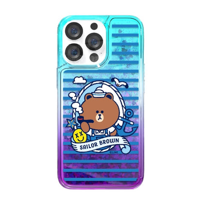 Line Friends Let's Set Sail Bling Aqua Case Cover