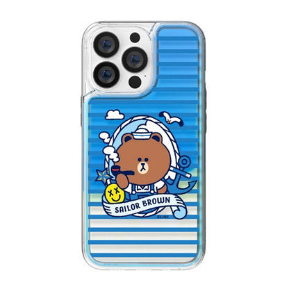 Line Friends Let's Set Sail Neon Aqua Case Cover