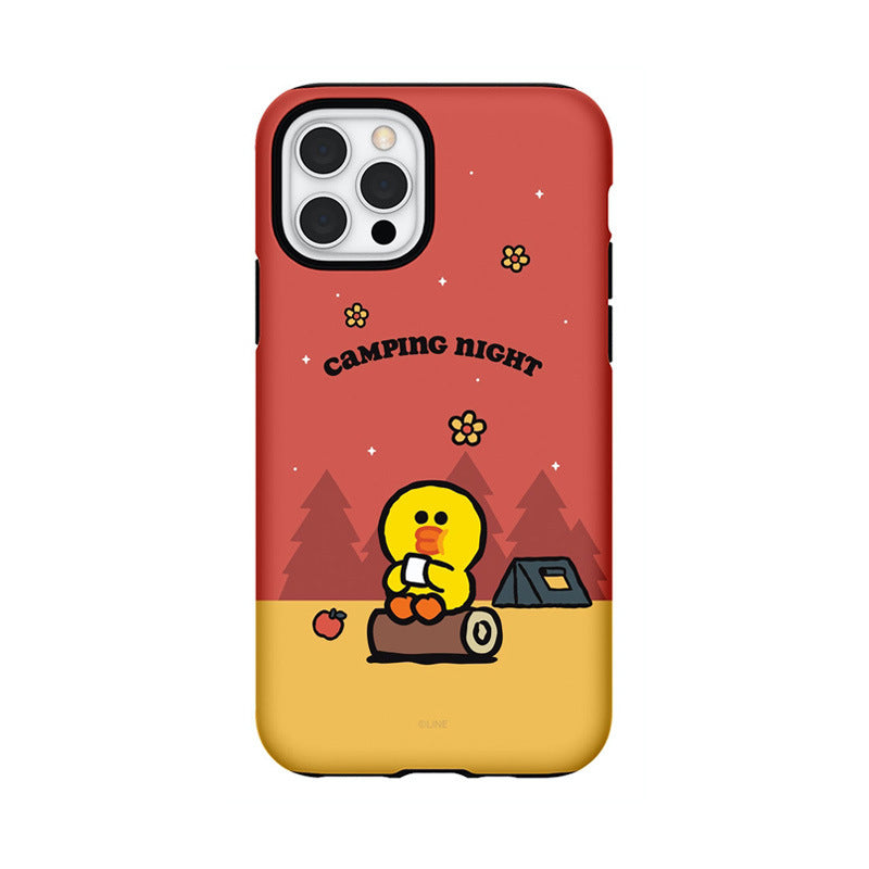 Line Friends Camping Night Dual Layer TPU+PC Shockproof Guard Up Combo Case Cover