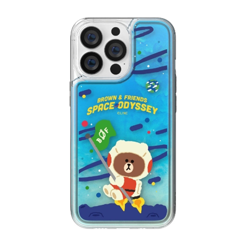 Line Friends Space Neon Aqua Case Cover