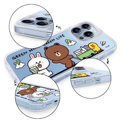 GARMMA Line Friends Green Project Air Cushion TPU+PC Back Case Cover