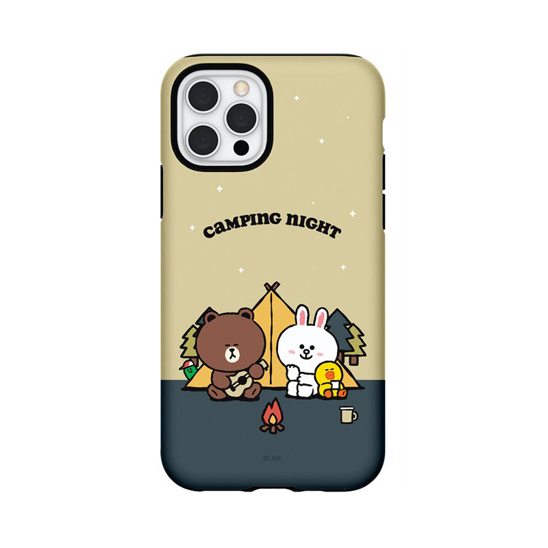 Line Friends Camping Night Dual Layer TPU+PC Shockproof Guard Up Combo Case Cover