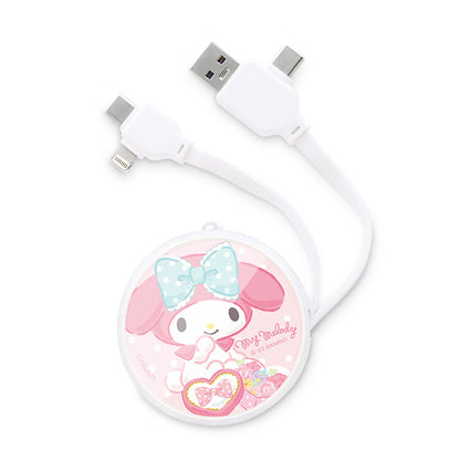 GARMMA Sanrio Characters PD Fast Charge Lightning+Type-C Extracted Extension Cable