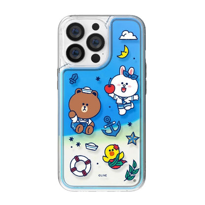 Line Friends Let's Set Sail Neon Aqua Case Cover