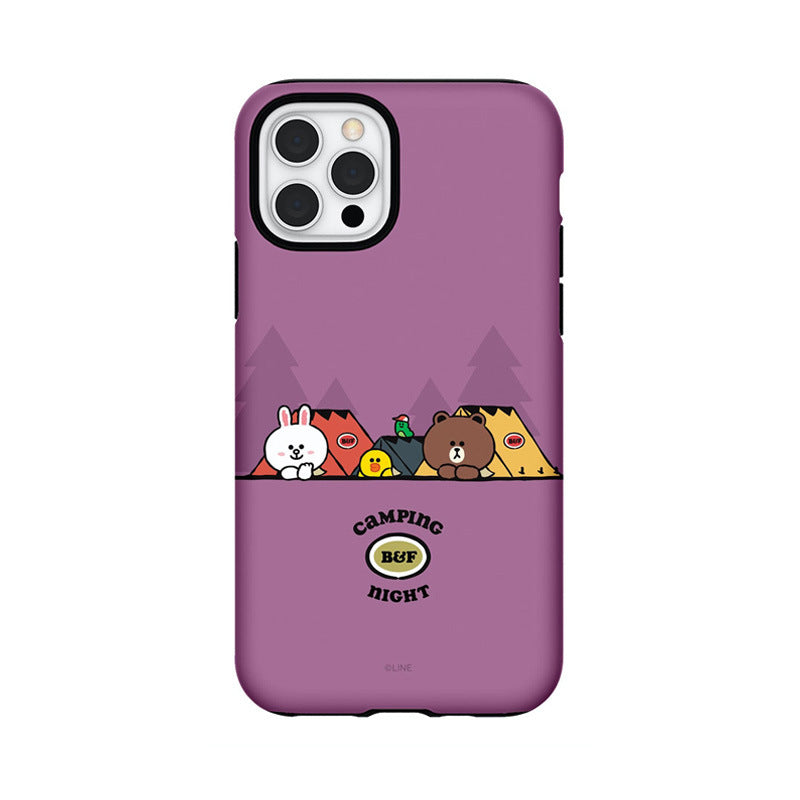 Line Friends Camping Night Dual Layer TPU+PC Shockproof Guard Up Combo Case Cover