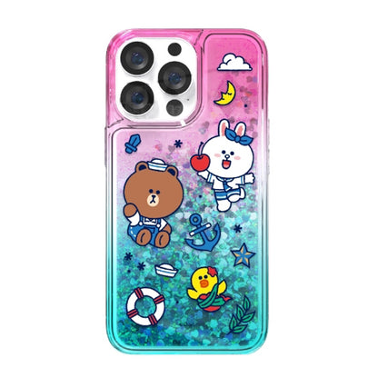 Line Friends Let's Set Sail Bling Aqua Case Cover