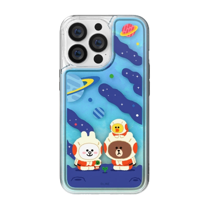 Line Friends Space Neon Aqua Case Cover