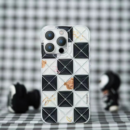 KINGXBAR Lattice 3D Shockproof Back Cover Case