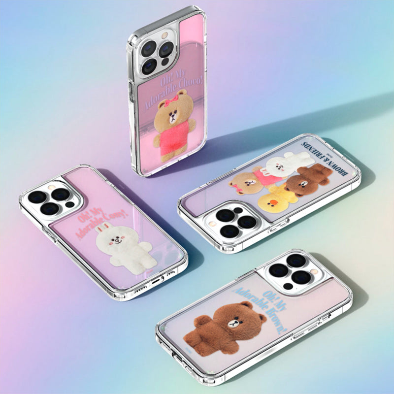 Line Friends Fluffy Oh! My Hologram Mirror Case Cover