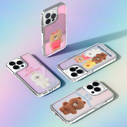 Line Friends Fluffy Oh! My Hologram Mirror Case Cover