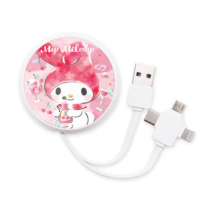 GARMMA Sanrio Characters 3-in-1 Lightning+Type-C+Micro USB Extracted Extension Cable