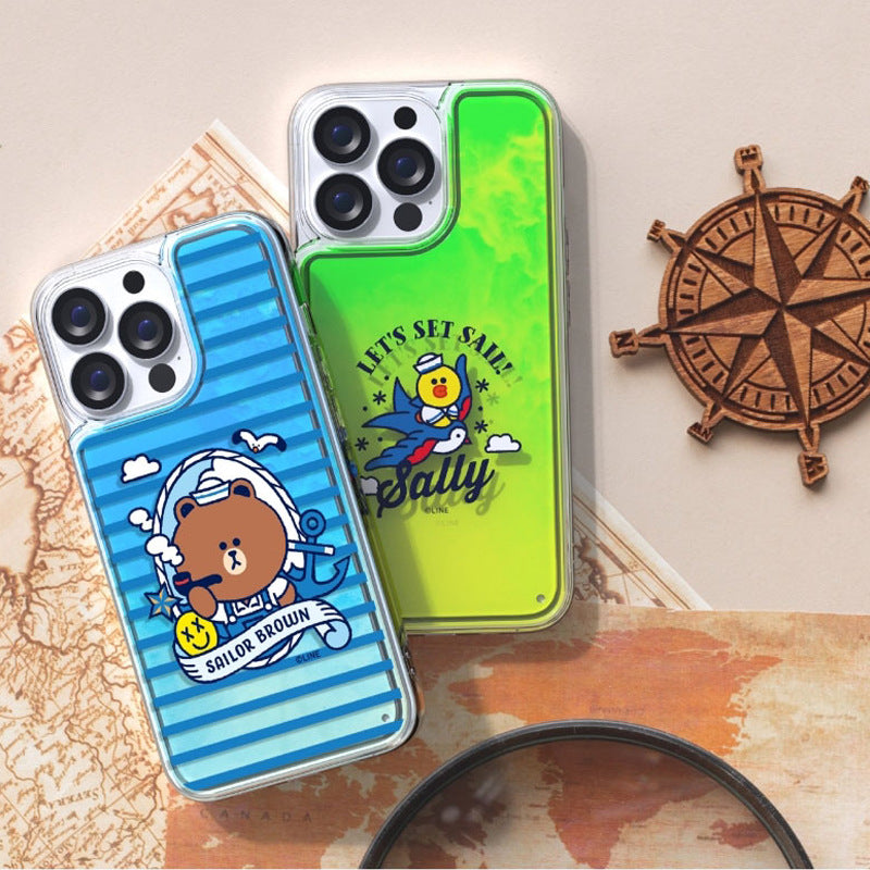 Line Friends Let's Set Sail Neon Aqua Case Cover