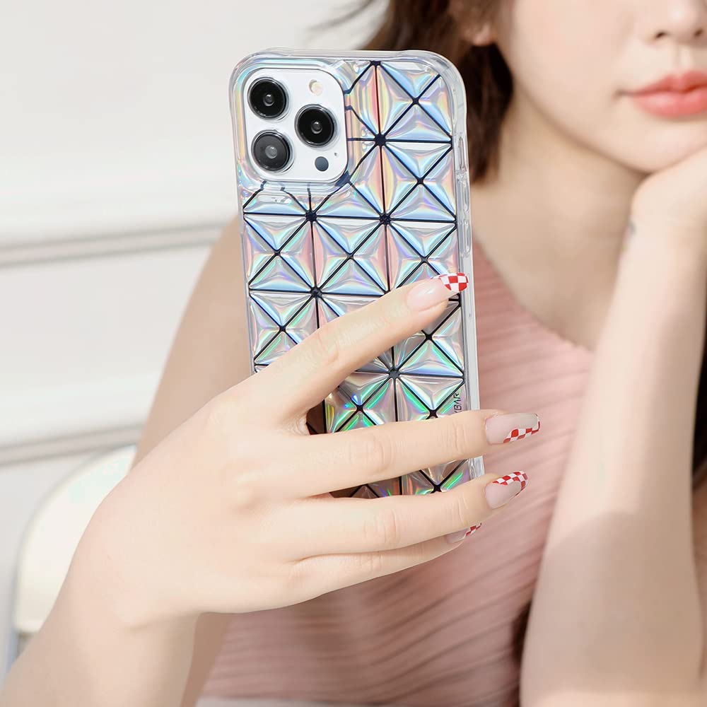 KINGXBAR Lattice 3D Shockproof Back Cover Case