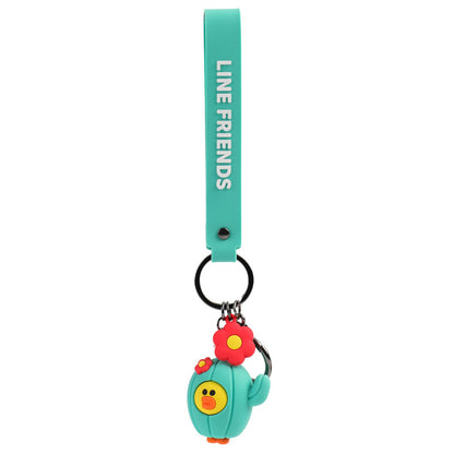 Line Friends Keychain Ring Cute Doll Pendant Anti-lost Strap Silicone Lanyard