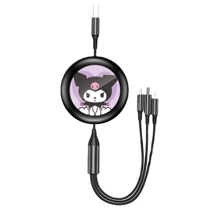 UKA Sanrio Characters Retractable 3-in-1 Lightning+Type-C+Micro USB Cable