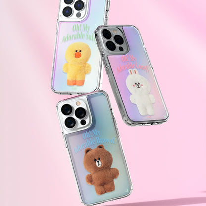 Line Friends Fluffy Oh! My Hologram Mirror Case Cover