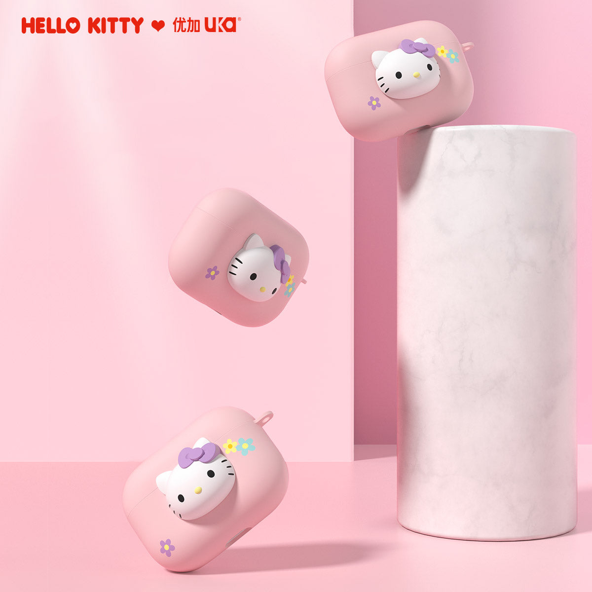 UKA 3D Hello Kitty Matte Touch Apple AirPods Pro/2&1 Charging Case Cover