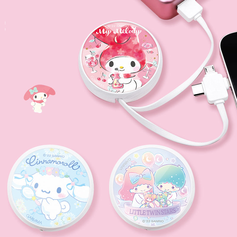 GARMMA Sanrio Characters 3-in-1 Lightning+Type-C+Micro USB Extracted Extension Cable