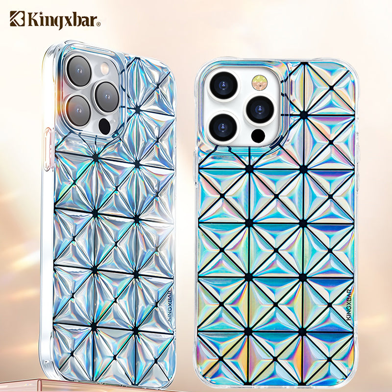 KINGXBAR Lattice 3D Shockproof Back Cover Case