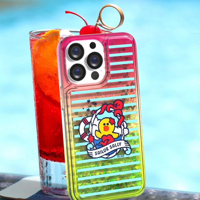 Line Friends Let's Set Sail Bling Aqua Case Cover