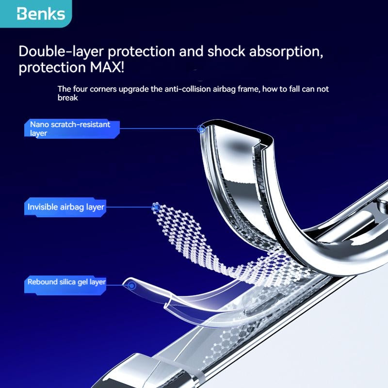 Benks MagSafe Electroplated Plating Glass Back Cover Case