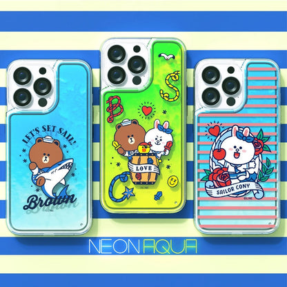 Line Friends Let's Set Sail Neon Aqua Case Cover