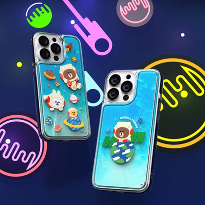 Line Friends Space Neon Aqua Case Cover