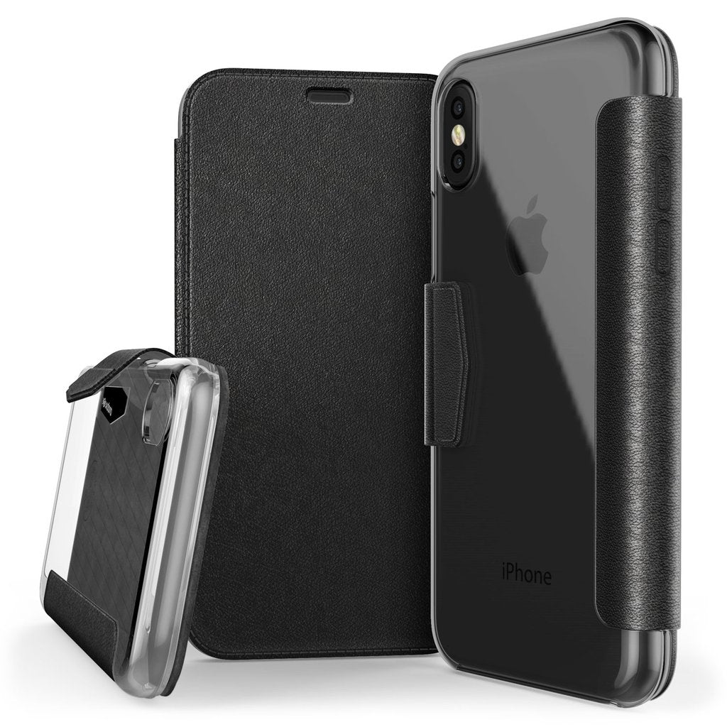 X-Doria Engage Folio Series Leather Cover Clear Back Wallet Case for iPhone 11 Pro Max