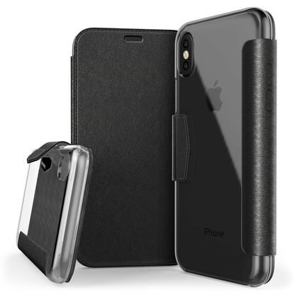 X-Doria Engage Folio Series Leather Cover Clear Back Wallet Case for iPhone 11 Pro Max