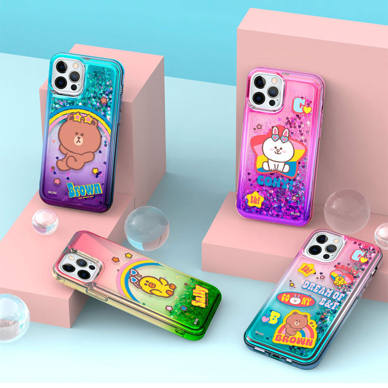 Line Friends Rainbow Bling Aqua Case Cover