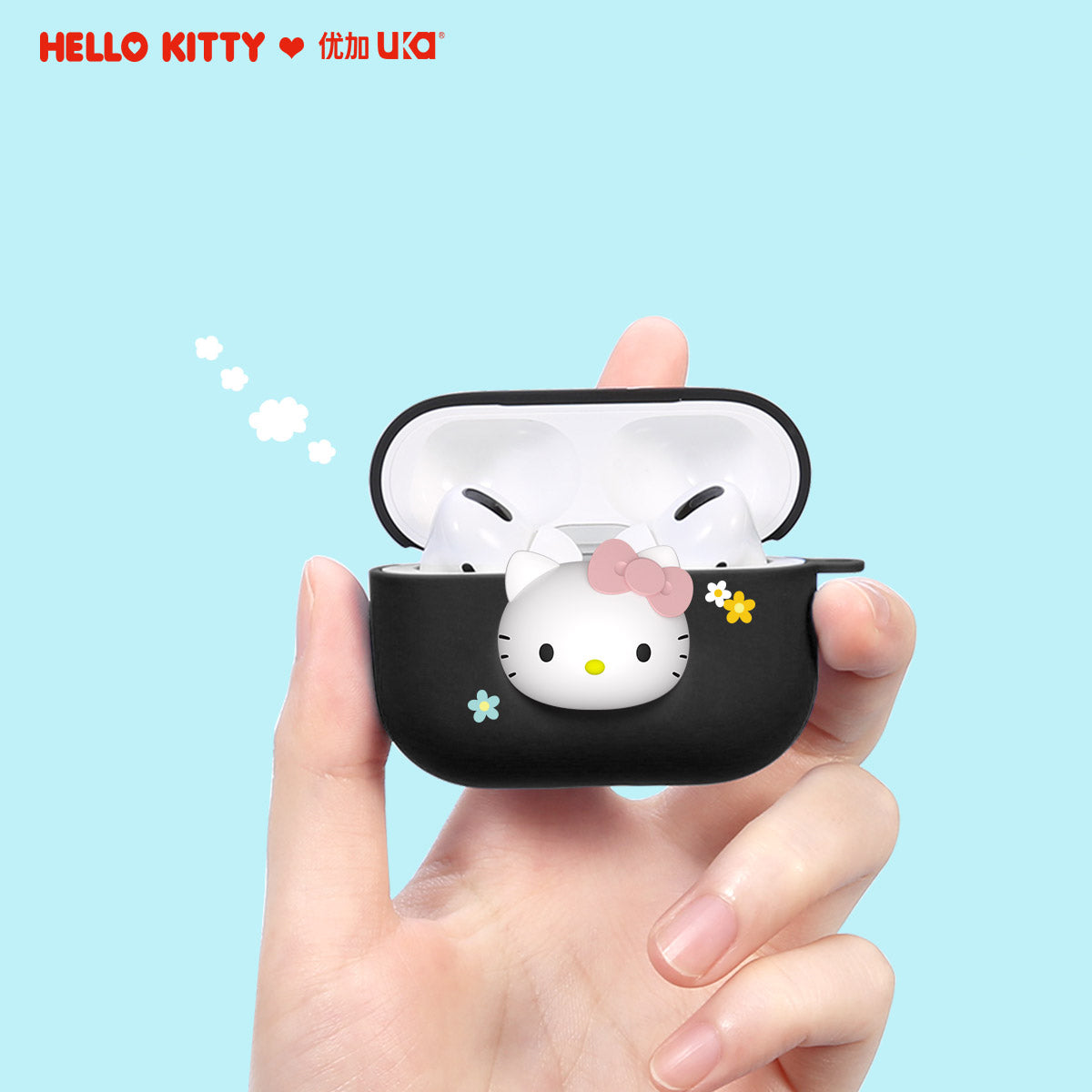 UKA 3D Hello Kitty Matte Touch Apple AirPods Pro/2&1 Charging Case Cover