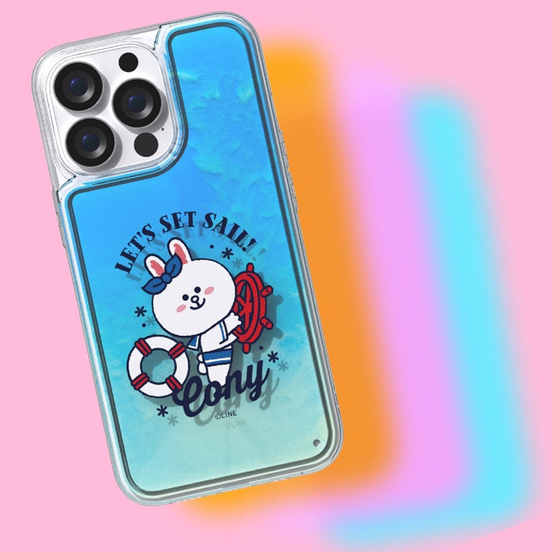 Line Friends Let's Set Sail Neon Aqua Case Cover