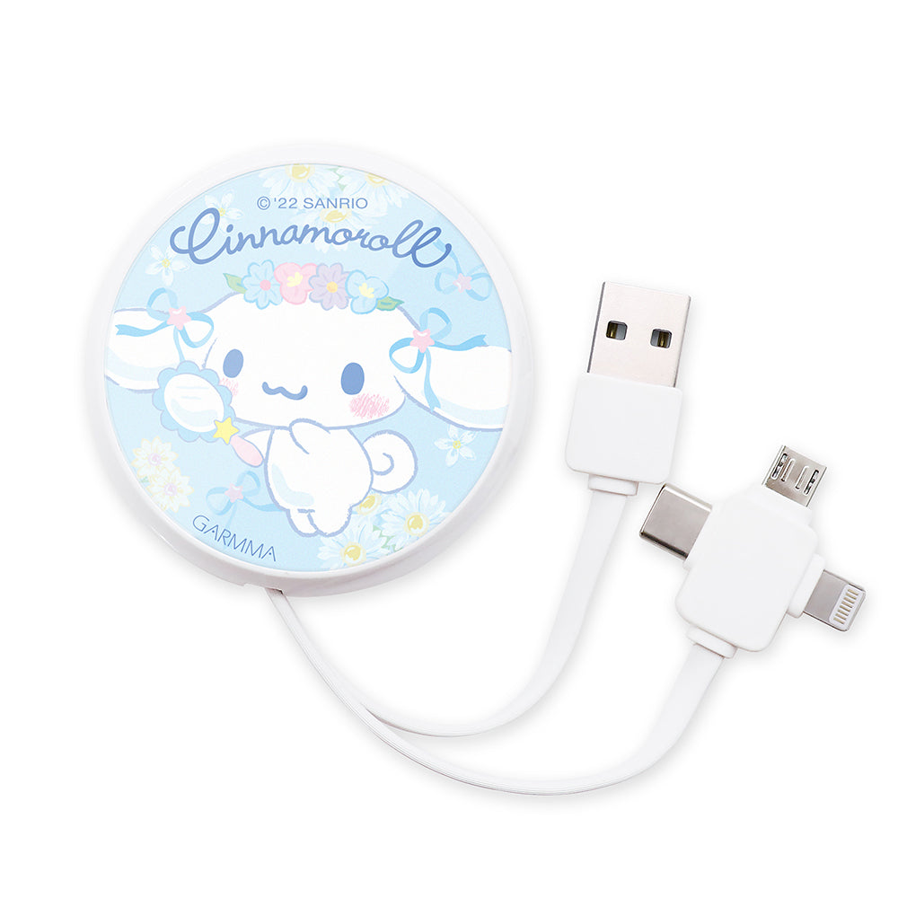 GARMMA Sanrio Characters 3-in-1 Lightning+Type-C+Micro USB Extracted Extension Cable