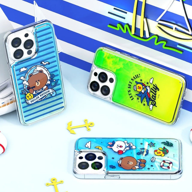 Line Friends Let's Set Sail Neon Aqua Case Cover