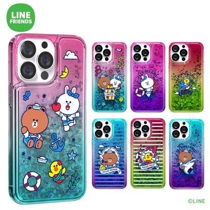 Line Friends Let's Set Sail Bling Aqua Case Cover