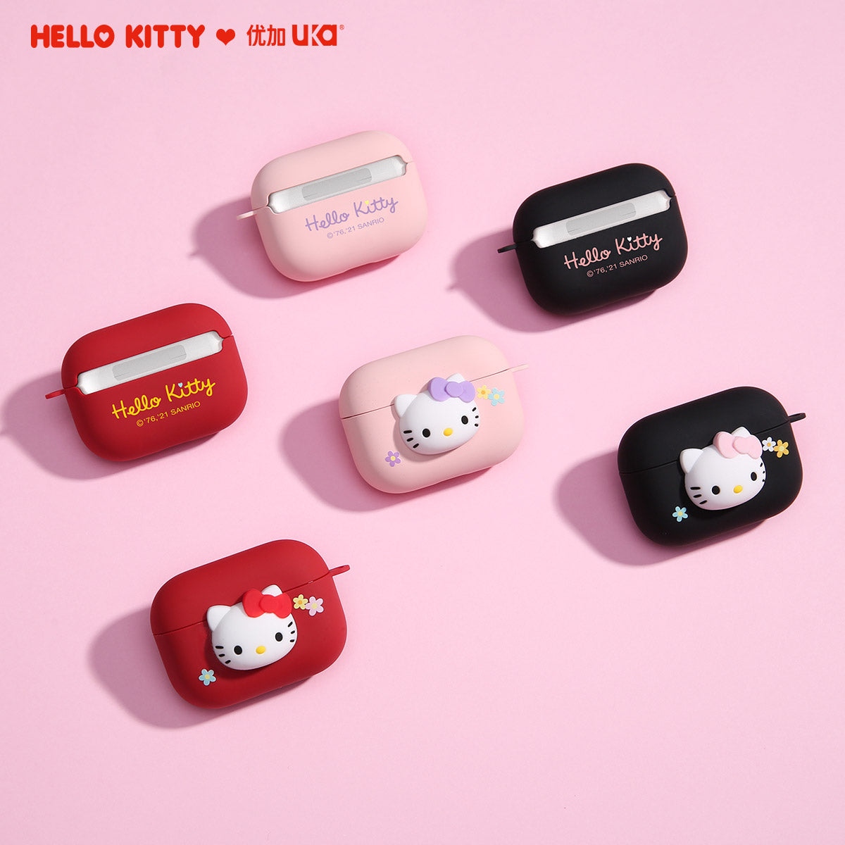 UKA 3D Hello Kitty Matte Touch Apple AirPods Pro/2&1 Charging Case Cover