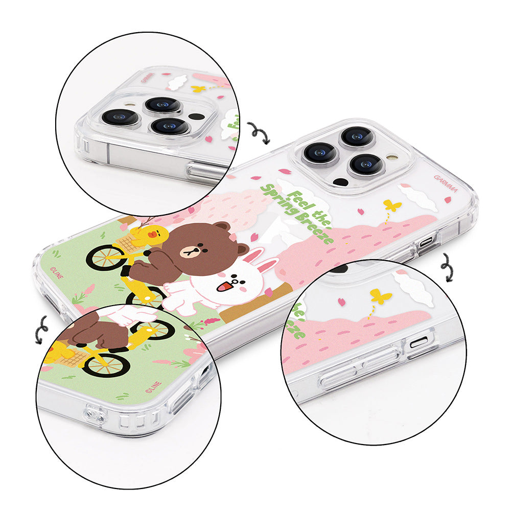 GARMMA Line Friends Sakura Air Cushion TPU+PC Back Case Cover