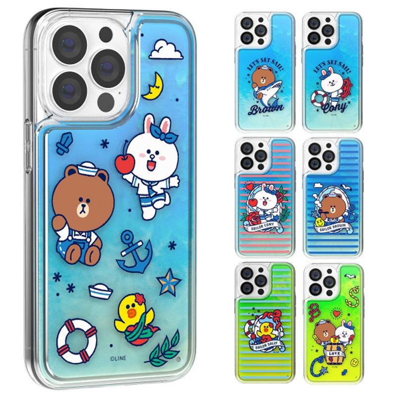 Line Friends Let's Set Sail Neon Aqua Case Cover