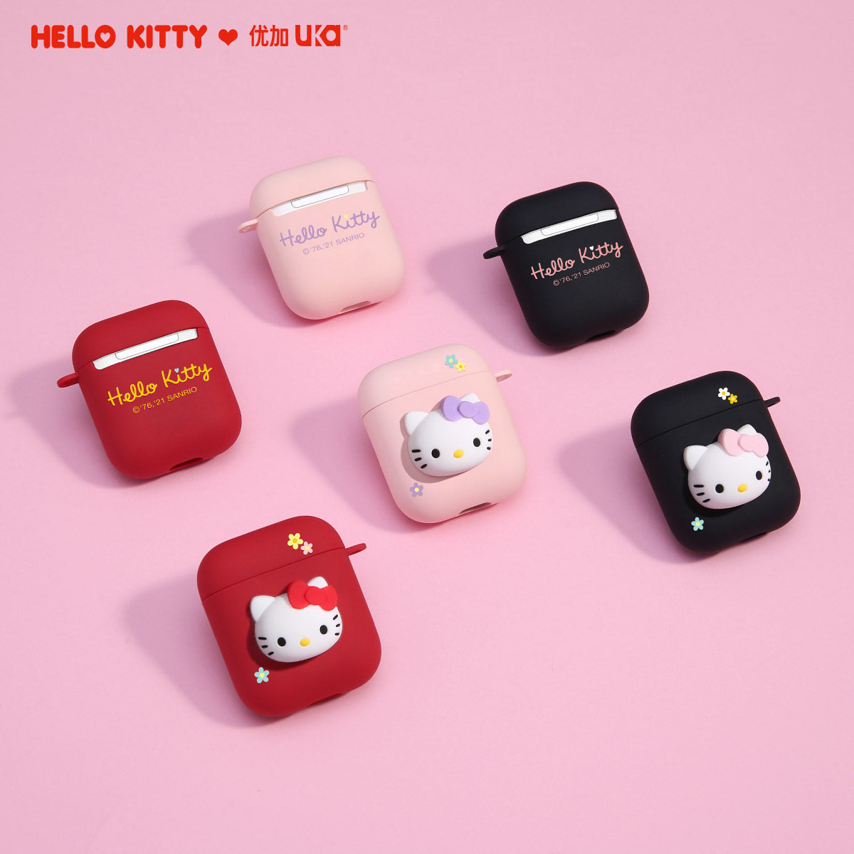 UKA 3D Hello Kitty Matte Touch Apple AirPods Pro/2&1 Charging Case Cover