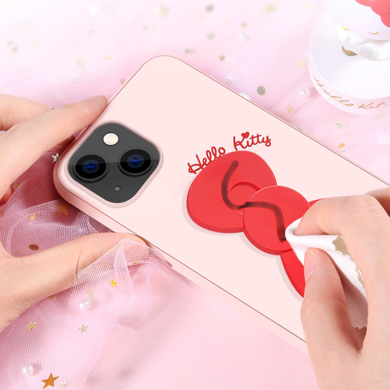 UKA Hello Kitty Liquid Silicone Case Cover with Bowknot Kickstand