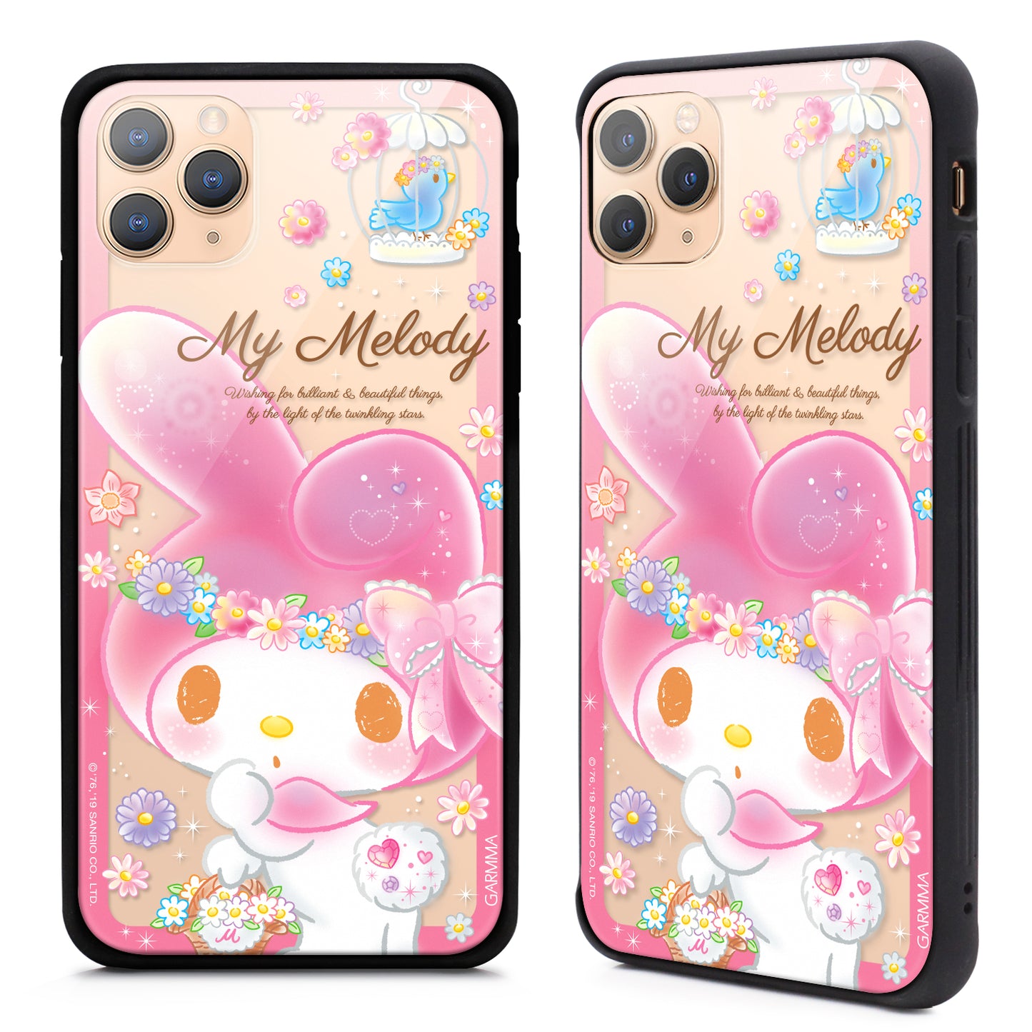 GARMMA Little Twin Stars & My Melody Tempered Glass Back Case Cover for Apple iPhone 11 series