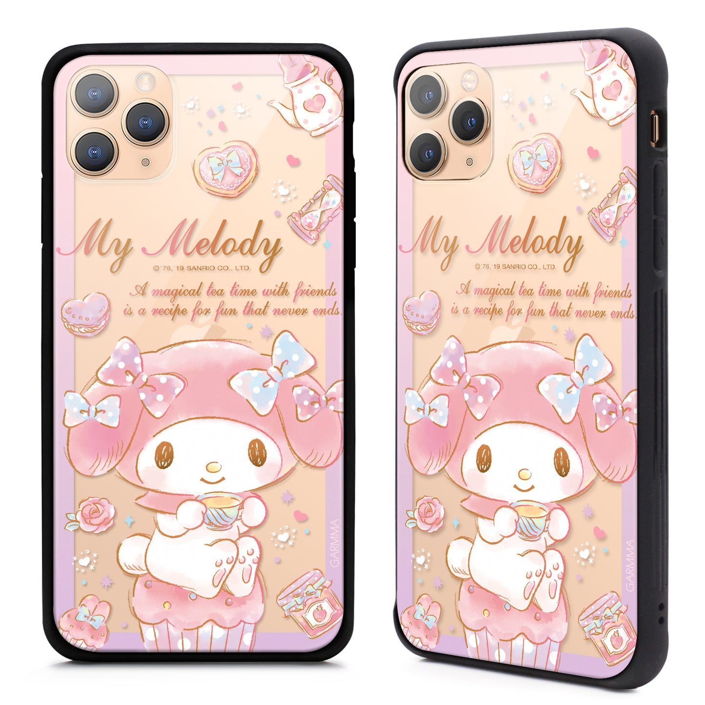 GARMMA Little Twin Stars & My Melody Tempered Glass Back Case Cover for Apple iPhone 11 series