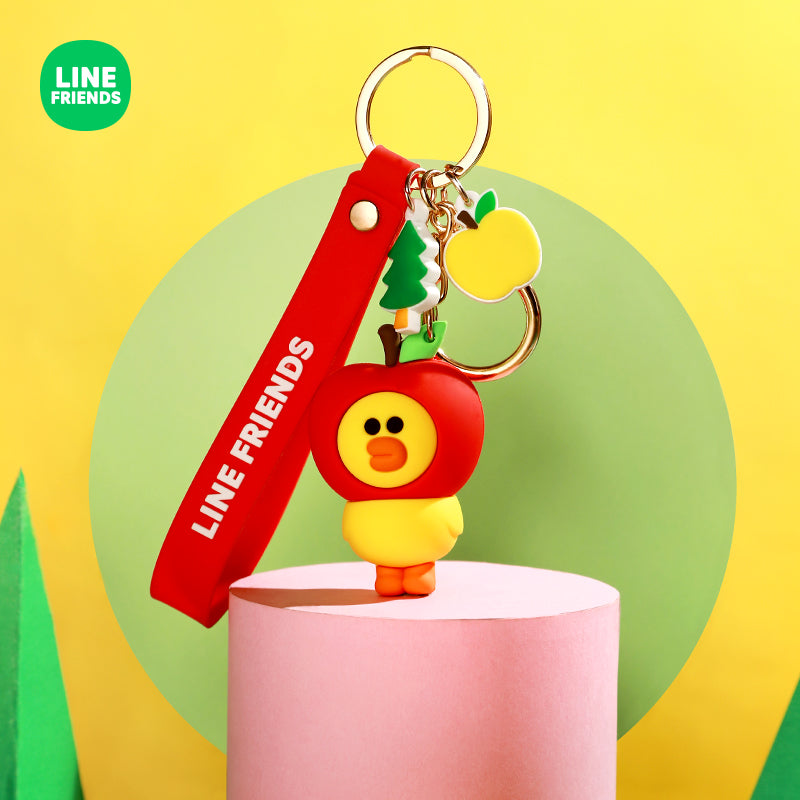 Line Friends Keychain Ring Cute Doll Pendant Anti-lost Strap Silicone Lanyard