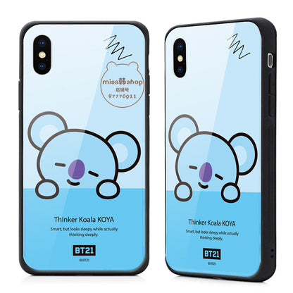 GARMMA BT21 Tempered Glass Back Case Cover