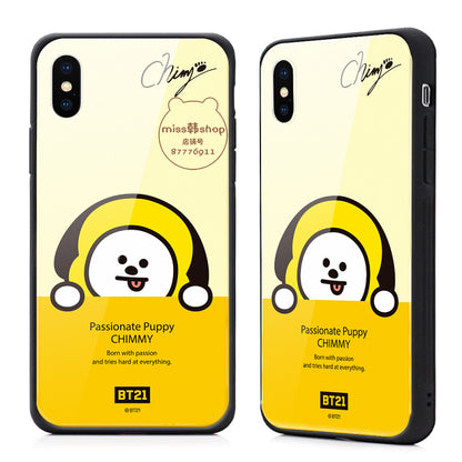 GARMMA BT21 Tempered Glass Back Case Cover