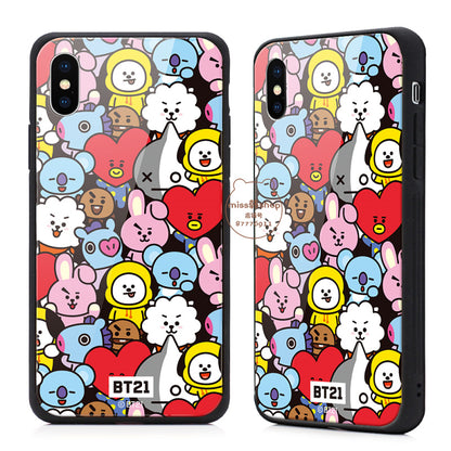 GARMMA BT21 Tempered Glass Back Case Cover