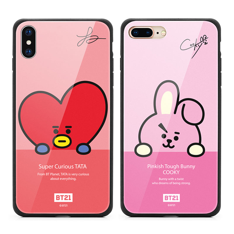 GARMMA BT21 Tempered Glass Back Case Cover